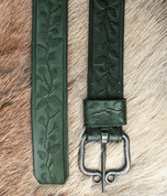 POMMES DE PIN, CEINTURE EN CUIR FORESTIER AVEC BOUCLE FORGÉE - CEINTURES EN CUIR