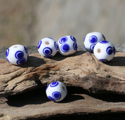 CELTIC GLASS BEAD, WITE, REPLICA - HISTORICAL GLASS BEADS, REPLICA