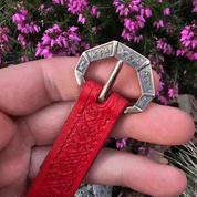 SALZBURG LEATHER BELT, XIII. CENTURY, RED - BELTS