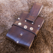 ENSEMBLE BUSHCRAFT POUR ÉPICES, AMPOULES ET POCHETTE EN CUIR, SYSTÈME PERUNIKA - BUSHCRAFT, RECONSTITUTION, ACCESSOIRE