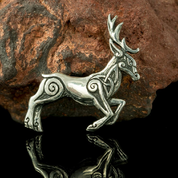 CELTIC DEER - HERNE, STERLING SILVER PENDANT - PENDANTS