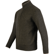 ASHCOMBE 100% LAMBSWOOL ZIPKNIT DARK OLIVE JACK PYKE OF ENGLAND - WOOLEN SWEATERS AND VESTS