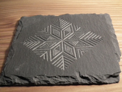 SNOWFLAKE SLATE COASTER - GARDEN DECOR