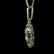 DELORA, MOLDAVITE, GARNET, SILVER PENDANT - MOLDAVITES, CZECH