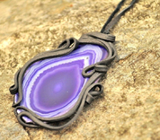 AGATE PENDANT PURPLE, NECKLACE - SCHMUCK MIT STEINEN