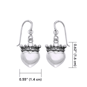 SRDCE S KORUNOU STŘÍBRNÉ NÁUŠNICE - EARRINGS