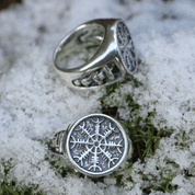 AEGISHJÁLMUR - HELM OF AWE, VIKING RING, SILVER - RINGS