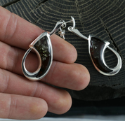 GLORIA, BOUCLES D'OREILLES EN AMBRE, ARGENT - AMBRE ET ARGENT