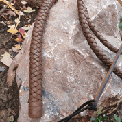 BRAIDED LEATHER COW WHIP, BROWN - KEYCHAINS, WHIPS, OTHER