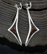 PETRONELA, BOUCLES D'OREILLES EN AMBRE, ARGENT - AMBRE ET ARGENT