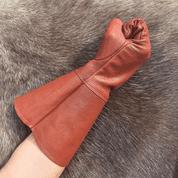 FENCING LEATHER GLOVES COGNAC - LEATHER ARMOUR/GLOVES