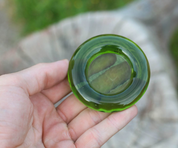 TEALIGHT CANDLEHOLDER, GREEN GLASS - HISTORICAL GLASS