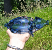 BOAR FROM BLUE GLASS, FINLAND, ABOUT YEAR 1700 - HISTORICAL GLASS