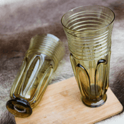 BIRKA, SET OF 2 VIKING GOBLETS, FOREST GLASS - HISTORICAL GLASS