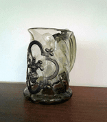 BEER MUG WITH GOTHIC DECORATION, FORREST GLASS - HISTORICAL GLASS
