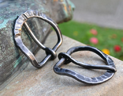 OVAL FORGED IRON BUCKLE FOR LEATHER BELTS - BROOCHES, JEWELS, FIBULAE