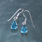 POLARIS, BOUCLES D'OREILLES EN ARGENT, VERRE, AG 925 - BOUCLES D'OREILLES - BIJOUX HISTORIQUE