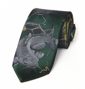 CATFISH FISHING TIE TURQUOISE - TIES, BOW TIES, HANDKERCHIEFS