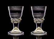 MEDIEVAL WINE GLASS, 14TH CENTURY, FRANCE, SET OF 2 - HISTORICAL GLASS