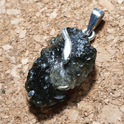 SERPENT SILBER ANHÄNGER, AG 925 MOLDAVIT - MOLDAVITE