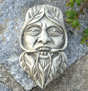 GREENMAN, NATURE SPIRIT WALL PLAQUE - WANDTAFELN, UHR