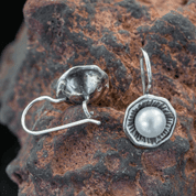 INIS, BOUCLES D'OREILLES, PERLE, ARGENT - BOUCLES D'OREILLES, PIERRES PRÉCIEUSES, ARGENT