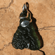 FELICIA SILVER PENDANT, MOLDAVITE - MOLDAVITES, CZECH