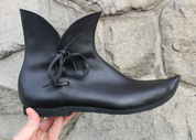 MEDIEVAL LOW SHOES - POULAINES, BLACK - GOTHIC BOOTS