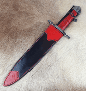 TEMPLAR ETCHED MEDIEVAL TEMPLAR DAGGER WITH SHEATH - DAGUES DE COSTUME