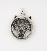 WOLF - TÊTE DE LOUP DANS L'BAGUE, AMULETTE ARGENT - PENDENTIFS