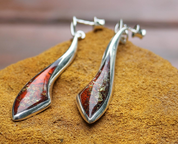 LIDKA, BOUCLES D'OREILLES EN AMBRE, ARGENT - AMBRE ET ARGENT