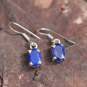 LAPIS LAZULI PENDANT AND EARRINGS, SILVER - SILBERSCHMUCK-SETS