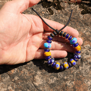 BRACELET, CELTIC GLASS BEADS, REPRODUCTION - HISTORICAL GLASS BEADS, REPLICA