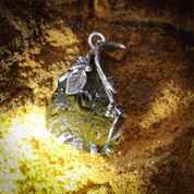 GABRETA MOLDAVITE SILVER PENDANT - MOLDAVITES, CZECH