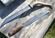 SEAX, HAND FORGED LONG KNIFE, ANTLER, SHARP REPLICA - KNIVES
