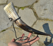 FISHBONE, CARVED SLAVIC DRINKING HORN - DRINKING HORNS