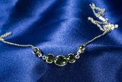 ELARA, MOLDAVITE, NECKLACE, SILVER - MOLDAVITES, CZECH