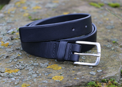 LORIC, LUXURY LEATHER BELT WITH SILVER BUCKLE - BELTS