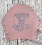 LEATHER BRACER WITH THOR'S HAMMER, BROWN - LEATHER ARMOUR/GLOVES