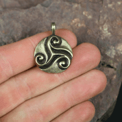 CELTIC TRISKELE, PENDANT, ZINC, ANTIQUE BRASS - ALL PENDANTS, OUR PRODUCTION