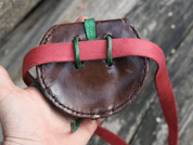 FLEUR DE LIS, MEDIEVAL POUCH WITH BELT, RED - BAGS, SPORRANS