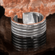 GEIR, VIKING RING, SILVER - FILIGREE AND GRANULATED REPLICA JEWELS