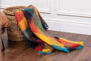 JEWEL CHECK MOHAIR THROW, MOHAIR, WOOL - COUVERTURES ET CHÂLES EN LAINE D'IRLANDE