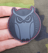 OWL - NO SLEEP, 3D RUBBER PATCH - PATCHES UND MARKIERUNG