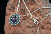 VIOLA, NECKLACE, STERLING SILVER, AMETHYST - NECKLACES