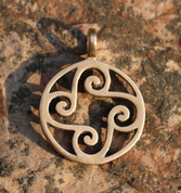 ORNAMENTAL SWASTIKA, BRONZE PENDANT - PENDENTIFS, COLLIERS