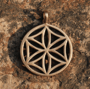 SUN FLOWER II, BRONZE PENDANT - ANHÄNGER, HALSKETTEN