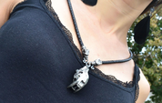 SMILODON, SABER-TOOTHED TIGER, NECKLACE, PEWTER - DINOSAUR PENDANTS