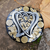 SCOTTISH THISTLE, BELT BUCKLE - BLACK AND GOLD - CEINTURES À BOUCLES INTERCHANGEABLES