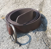 ALBAN, LEATHER BELT WITH FORGED BUCKLE - BELTS